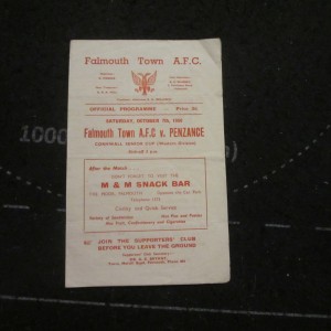 Falmouth v Penzance Cornwall Senior Cup 1950/1 for sale on Ebay