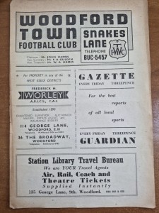 Woodford Town v Covemtry Amateur FC Freindly 19/04/1954 for sale on Ebay