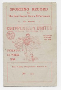 1950/51 Western League Division 1 - CHIPPENHAM UNITED v. CHIPPENHAM TOWN for sale on Ebay