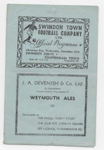 1946/47 Western League Division 2 - SWINDON TOWN Colts v. CHIPPENHAM TOWN Res. for sale on Ebay