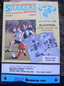 Bury v Blackpool Season 1987-1988 for sale on Ebay
