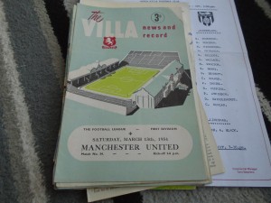 ASTON VILLA V MANCHESTER UNITED 1953-4 (PLEASE SEE DETAILS ) for sale on Ebay