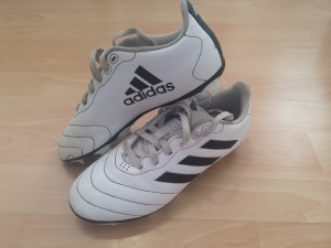 Adidas White & Black Football Boots Kids Size 2 Moulded Blades for sale on Ebay