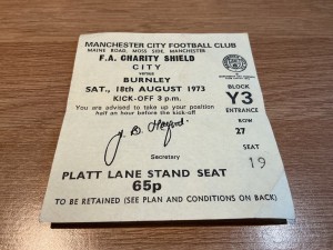 MANCHESTER CITY V BURNLEY F.A. CHARITY SHIELD 18/8/1973 for sale on Ebay
