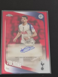Topps UCC Chrome 25/26 Dominic Solanke True Red Auto /5 Bookend 1/5 Tottenham for sale on Ebay
