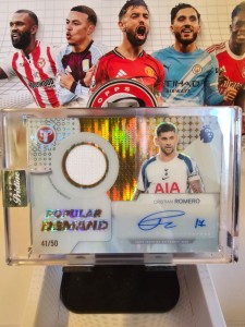 Cristian Romero Tottenham Topps Pristine 2026 Popular Demand Auto Relic 41/50 for sale on Ebay