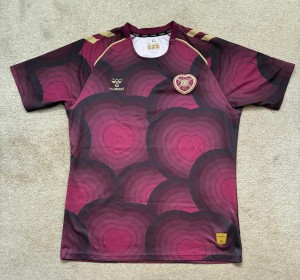 Retro Heart of Midlothian Football Hummel Training Shirt Large Scotland for sale on Ebay