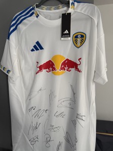 Adidas Leeds United White Football Shirt Signed with Multiple Signatures for sale on Ebay