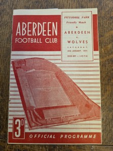 Aberdeen V Wolves 30th January 1954 Football Programme Pittodrie Park Friendy for sale on Ebay