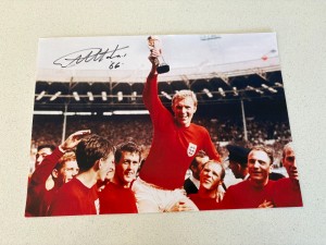 Geoff Hurst Signed England 1966 Photo England Autograph COA for sale on Ebay
