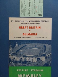 Olympic Qualifier Great Britain v Bulgaria 1956 Including TICKET  for sale on Ebay