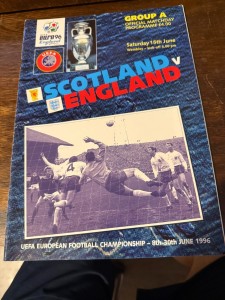 EURO 96 MATCHDAY PROGRAMME  SCOTLAND V ENGLAND.  GASCOIGNE'S GOAL! for sale on Ebay