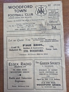 Woodford Town v Cheshunt 50-51 for sale on Ebay