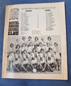 Bristol Rovers v Tottenham - 8 August 1975 (Practice Match) for sale on Ebay