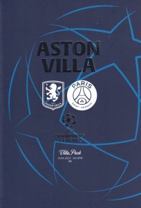 2024/25 ASTON VILLA v PARIS SAINT GERMAIN PSG UEFA CHAMPIONS LEAGUE Q/F PROG for sale on Ebay