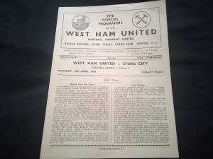 WEST HAM UTD  v  STOKE  - 12/4/54   - 2nd MATCH   =  JIMMY BARRETT  & JOHN DICK for sale on Ebay