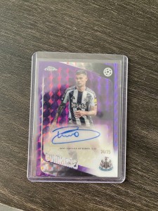 Topps Chrome UCC 2025-26 Bruno Guimaraes Numbered 74/75 Newcastle United for sale on Ebay
