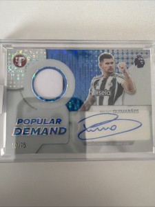Topps Premier League Bruno Guimares Auto + Patch 10/75 Numbered Newcastle United for sale on Ebay