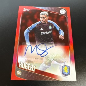 2025-26 Topps MORGAN ROGERS 4/5 Auto Signatures Red Foil Aston Villa #BA-MR for sale on Ebay