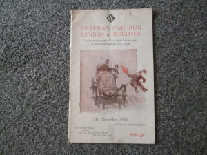 PRE WAR - 1937 Veteran Car Run London to Brighton Motor Racing Programme for sale on Ebay