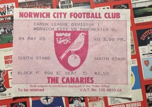 Very Rare 1985 Norwich City v Manchester United Football League Ticket Stub for sale on Ebay