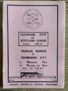 4 APR 1987 PEEBLES ROVERS v EDINBURGH CITY for sale on Ebay
