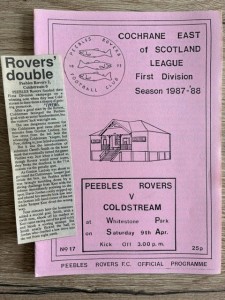 9 APR 1988 PEEBLES ROVERS v COLDSTREAM, INC NEWSPAPER REPORT for sale on Ebay