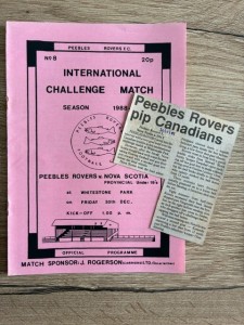 30 DEC 1988 PEEBLES ROVERS v NOVA SCOTIA UNDER 19, FRIENDLY INC NEWSPAPER REPORT for sale on Ebay