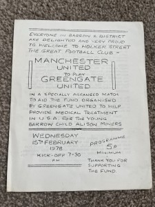 GREENGATE UNITED V MANCHESTER UNITED RARE FOUR- PAGE FRIENDLY 1977-78 for sale on Ebay