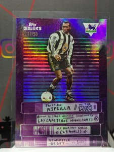 2025 topps decades premier league Faustino Asprilla ITM purple /50 Newcastle for sale on Ebay