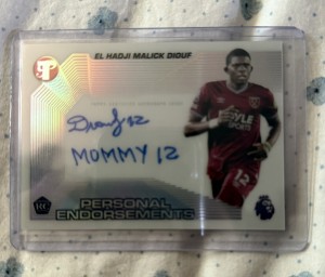 El Hadji Malick Diouf RC West Ham On Card Auto Inscription “Mommy 12” ROOKIE for sale on Ebay