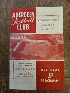 Aberdeen FC V Celtic 9th October 1954 Football Programme for sale on Ebay