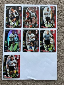 7 Hand signed trade cards of Fulham footballers. for sale on Ebay