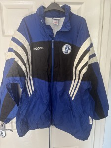 Vintage Official Adidas FC Schalke 04 Zip Up Training Rain Jacket Size UK 46/48