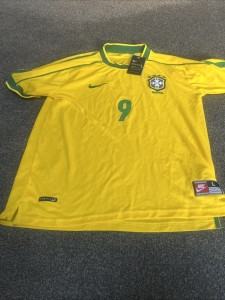 Retro Ronaldo R9 Brazil World Cup '98 Football Shirt Size Small for sale on Ebay