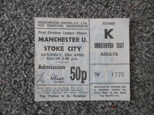 Manchester United Man Utd v Stoke City 1971/72 Football Match Ticket for sale on Ebay