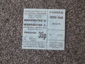 Manchester United Man Utd v Man City 1971/72 POSTPONED Football Match Ticket for sale on Ebay