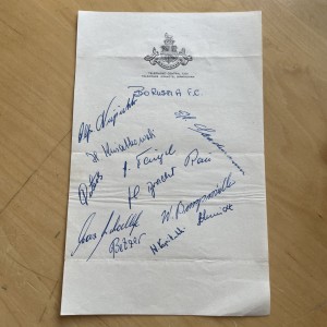 1957 Wolverhampton Wanderers Borussia Dortmund Friendly 12 German Autographs. for sale on Ebay