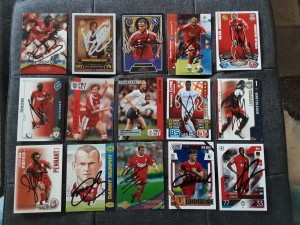 LIVERPOOL - COLLECTION OF 15 HAND SIGNED FOOTBALL TRADING CARDS for sale on Ebay