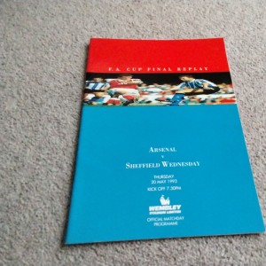 Arsenal v Sheffield Wednesday  FA Cup Final Football Programme  20/5/1993. for sale on Ebay