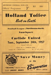 Southport v Carlisle United Div 3 (N) 1957/58 for sale on Ebay