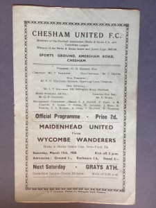 1949-50 Maidenhead Utd. v Wycombe Wanderers Berks Bucks Cup Semi Final - Chesham for sale on Ebay