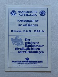 1982  Hamburger SV  v  SV Wiesbaden Germany for sale on Ebay