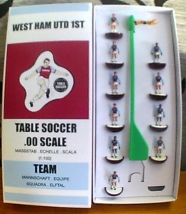 Subbuteo lightweight team, West Ham (mid-90's Pony kit), refurbished and reboxed for sale on Ebay