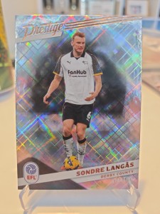 Prestige 2025/6 EFL Sondre Langas Derby County Diamond Parallel Xtra Time Card for sale on Ebay