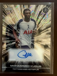 Topps Chrome UEFA Club Competitions Mohammed Kudus Tottenham Hotspur #BLA-MK for sale on Ebay