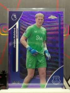 2025-26 Topps Chrome Premier League Jordan Pickford Purple Wave /75 Everton for sale on Ebay