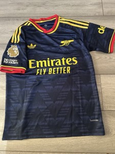 adidas Arsenal Away Shirt Rice 41 Blue Short Sleeve Adults Size S for sale on Ebay