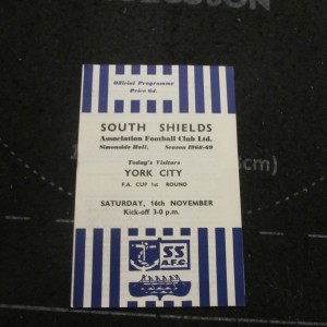 South Shields v York FA Cup 1st Rd 1968/9 for sale on Ebay