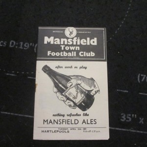 Mansfield v Hartlepools Div 3 North 1956/7 for sale on Ebay